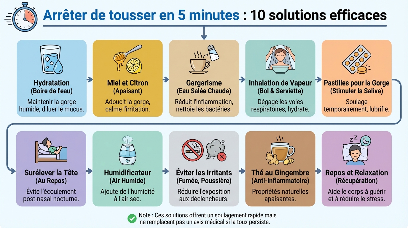 Arrêter de tousser en 5 minutes : 10 solutions efficaces 1 Remèdes naturels efficaces