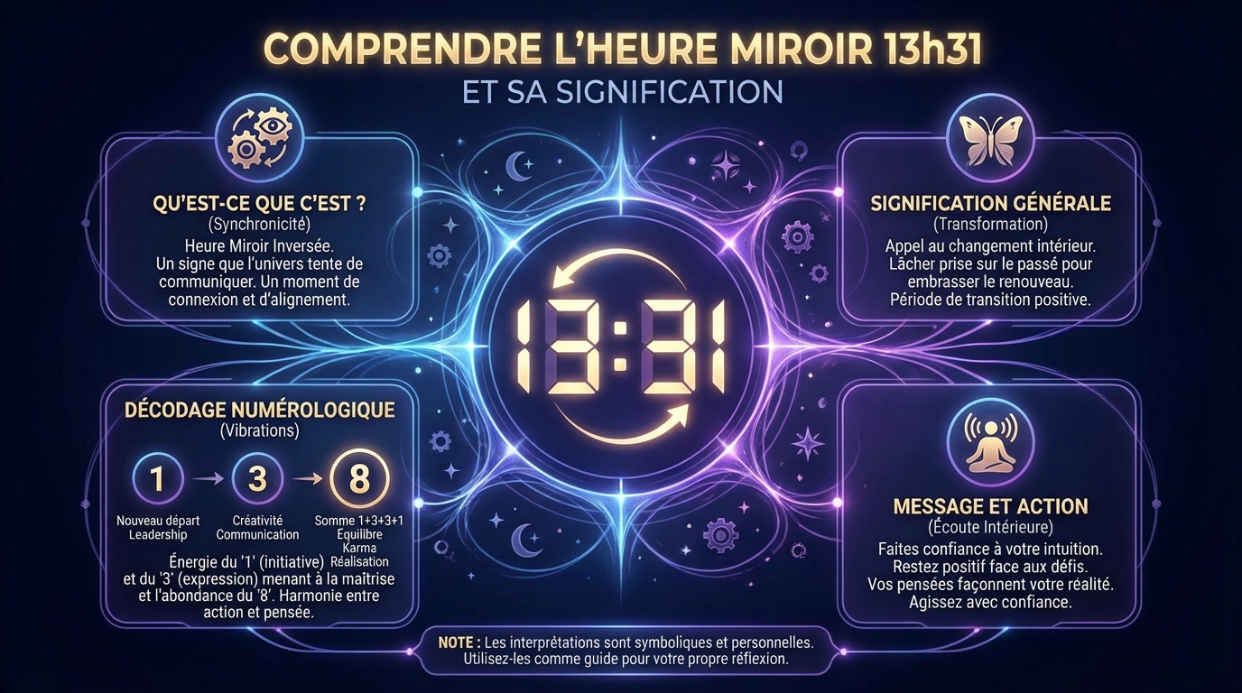 La signification de l'heure miroir 13h31