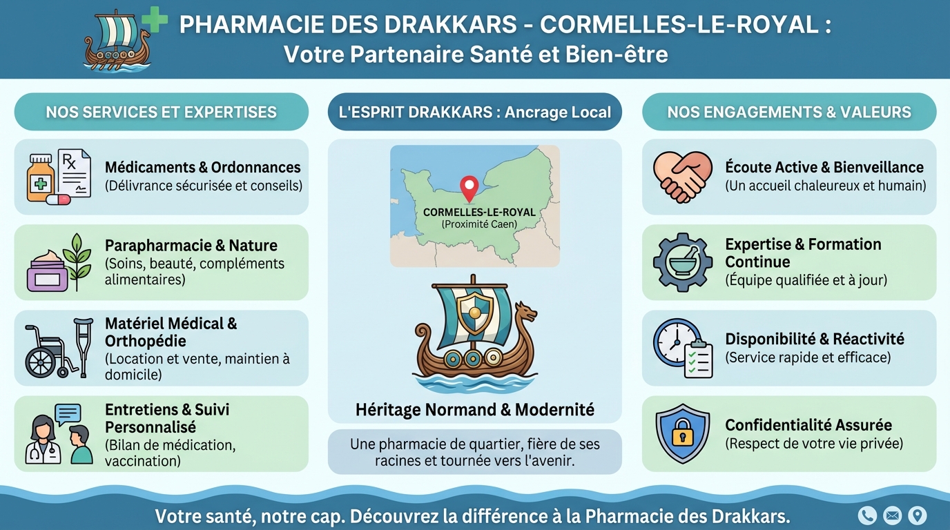Découvrez la pharmacie des drakkars à cormelles-le-royal 1 Services proposés