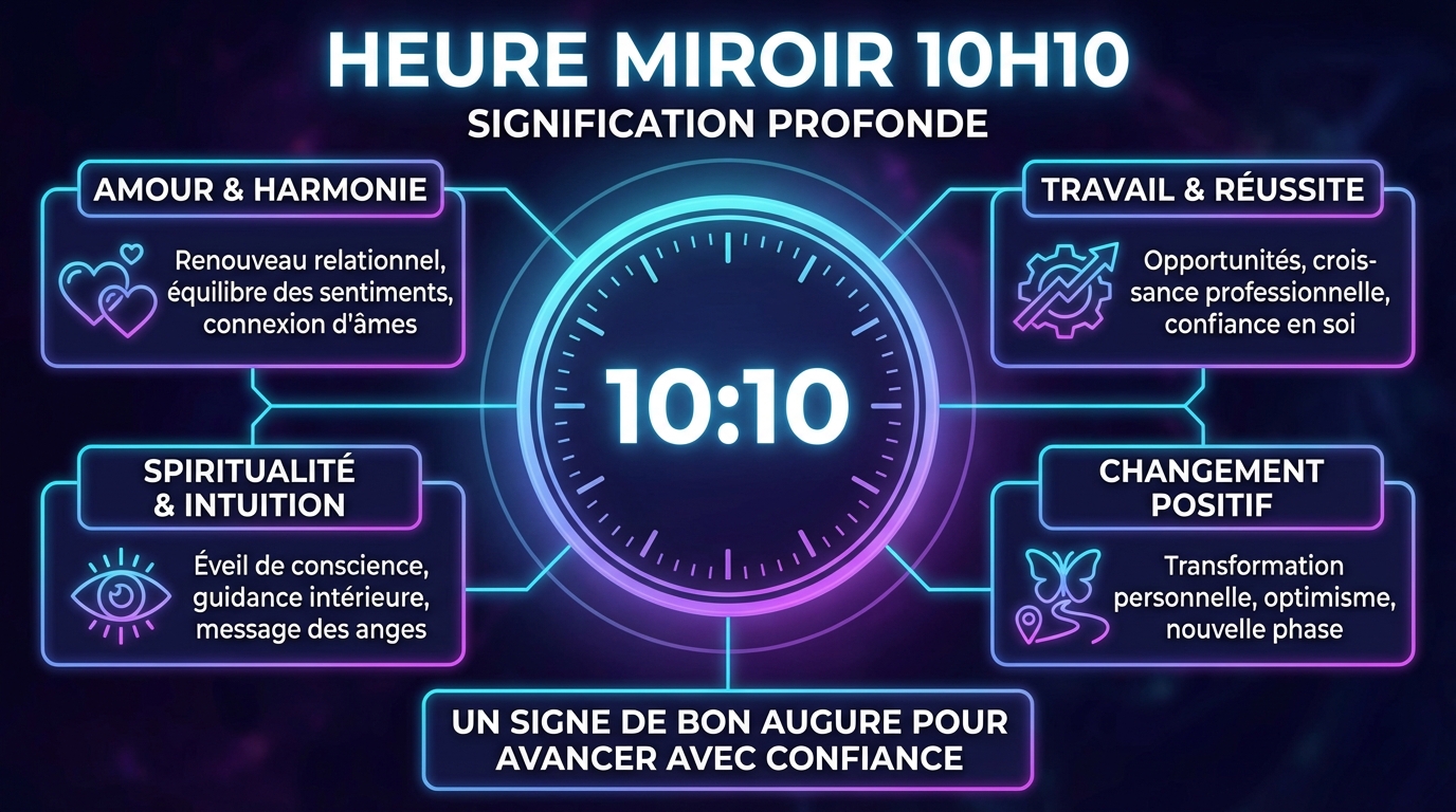 Heure miroir 10h10 : découvrez sa signification profonde 1 Messages et interprétations