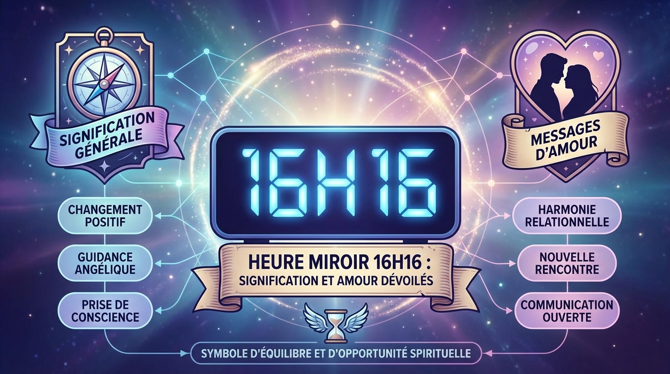 Heure miroir 16h16 : signification et amour dévoilés 1 L'impact de 16h16 sur l'amour