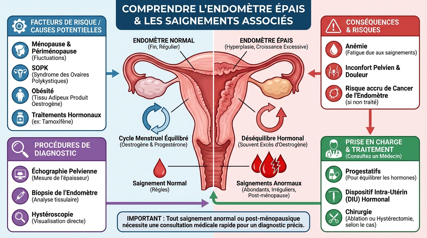 Comprendre l'endomètre épais et les saignements associés 1 Saignements associés à un endomètre épais
